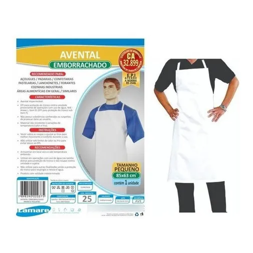 Avental Emborrachado Pequeno 85x63 Cm Lamare Cor Branco Foto 1