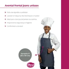 Avental Frontal Culinário Infantil Unissex Jeans P 50x60cm Foto mini  2