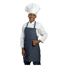 Avental Frontal Culinário Infantil Unissex Jeans P 50x60cm Foto  mini 1