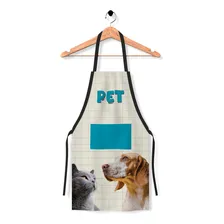 Avental Jaleco Pet Shop Para Banho E Tosa Impermeável Bolso Cor Bege Foto mini 4
