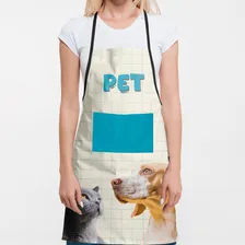 Avental Jaleco Pet Shop Para Banho E Tosa Impermeável Bolso Cor Bege Foto mini  3