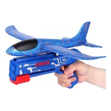 Avião Planador Aeromodelo Com Lançador Catapulta Brinquedo Cor Amarelo Foto mini 3