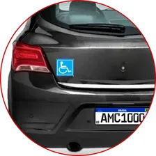 Aviso Deficiente Físico Cadeirante Adesivo Universal Cor Azul Foto mini 3