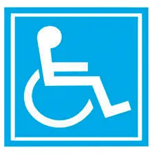 Aviso Deficiente Físico Cadeirante Adesivo Universal Cor Azul Foto mini 2