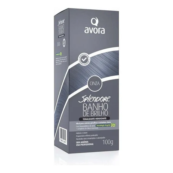 Avora Splendore Banho De Brilho Tonalizante 3d 100g - Cinza Foto 1