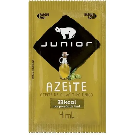 Azeite oliva Junior sache 4ml caixa 200 unidades Foto 1