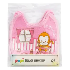 Babador Bebe Forrado Pvc Semaninha Menina Kit 7 Und Algodão Cor Rosa Animais Tamanho 20cmx19cm Foto mini 2