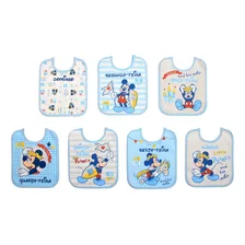 Babador Bebe Impermeavel Menino Mickey Kit 7 Und Algodão Cor Azul Tamanho UN Foto mini 1