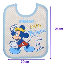 Babador Bebe Impermeavel Menino Mickey Kit 7 Und Algodão Cor Azul Tamanho UN Foto mini 2