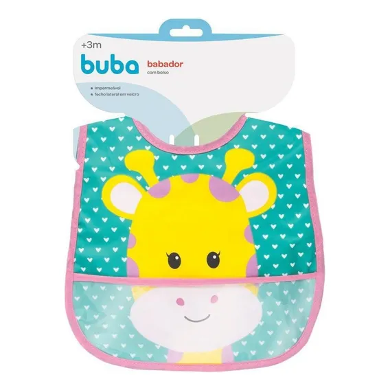 Babador Com Bolso Animal Fun - Girafa Buba Foto 1