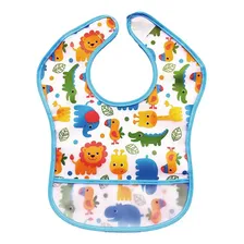 Babador Com Bolso Cata Migalhas Safari Azul Buba Foto mini  3