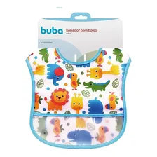 Babador Com Bolso Cata Migalhas Safari Azul Buba Foto mini  2