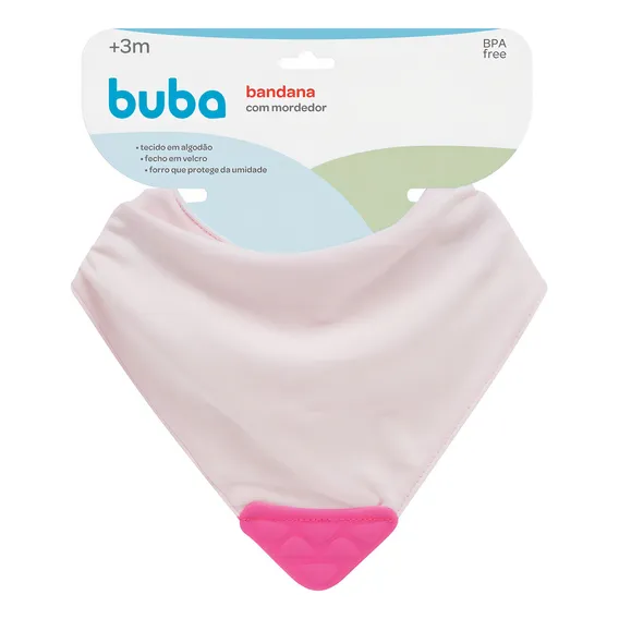 Babador Com Mordedor Rosa Buba Foto 1