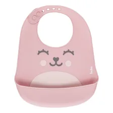 Babador Em Silicone Com Pega-migalhas Rosa Gumy Buba Foto  mini 1