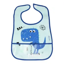 Babador Impermeável Com Bolso Coletor Migalhas - Clingo Dino Foto  mini 1
