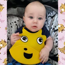 Babador Silicone Cata Migalha Impermeável Para Bebes Cor Amarelo Girafa Tamanho UN Foto mini 2