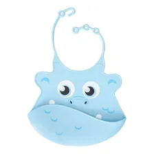 Babador Silicone Com Pega Migalhas Impermeável Cata Migalhas Azul Foto mini 1