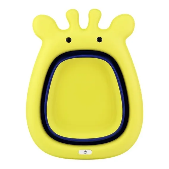 Bacia Balde Infantil Retrátil Plástico Borracha Amarelo Foto 1