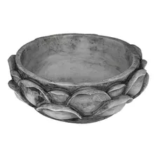 Bacia Fonte 脕gua Decorativa Flor De L贸tus Em Resina Enfeite Cor Cinza Normal Foto mini 2