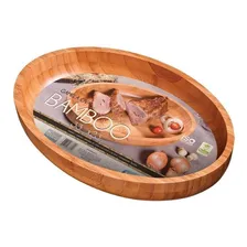 Bacia Oval Gamela Bamboo 33x23 Para Churrasco Petisco Foto mini 2