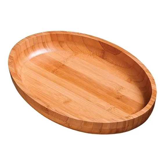 Bacia Oval Gamela Bamboo 33x23 Para Churrasco Petisco Foto 1