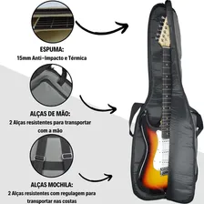 Bag Capa Para Guitarra Sierra Super Luxo Acolchoada Premium Cor Cinza Foto mini 3