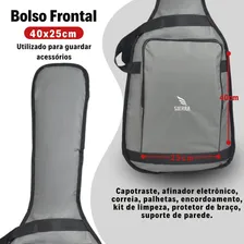 Bag Capa Para Guitarra Sierra Super Luxo Acolchoada Premium Cor Cinza Foto mini 4