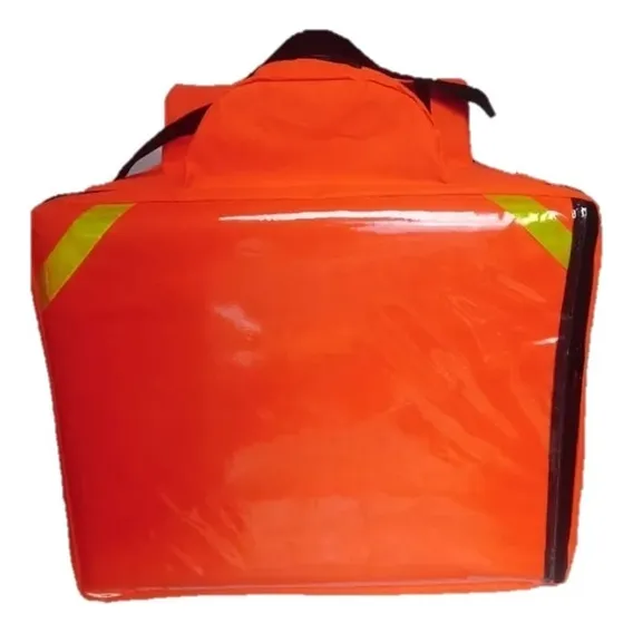 Bag Mochila Com Caixa Térmica Laminada Pizza Laranja Foto 1