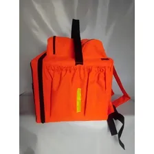 Bag Mochila Com Caixa Térmica Laminada Pizza Laranja Foto mini  3