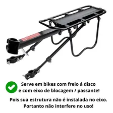 Bagageiro Bicicleta Aro 29 27 26 Garupa Aluminio Bagageiro Mtb Garupa Bike Aro 29 Com Freio A Disco Foto mini  3