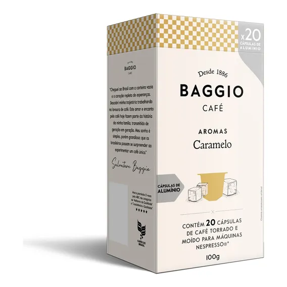 Baggio Café Aroma Caramelo Box - 20 Cápsulas P/ Nespresso Foto 1