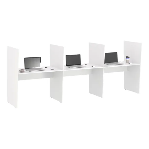 Baia De Escrit贸rio Anunes Call Center 3 Lugares Branco - 20 Foto 1