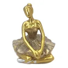 Bailarina Decorativa Resina Estátua Estatueta Linda Balé Dan Cor 4 Foto mini 1