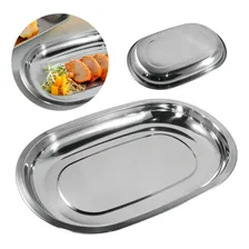 Baixela Travessa Bandeja Servir Restaurante Oval Inox 30 Cm Cor Aço Inox Polido Foto mini 1