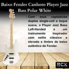 Baixo Fender Canhoto Player Jazz Bass Polar White Foto mini 2