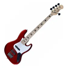 Baixo Shelter Pro Shjb755 Passivo 5 Cordas Jazz Bass Acabamento Do Corpo Brilhante Cor Vermelho Orientação Da Mão Destro Foto mini 1
