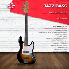 Baixo Waldman Jazz Bass Standard 4 Cordas Sunburst Foto mini 2