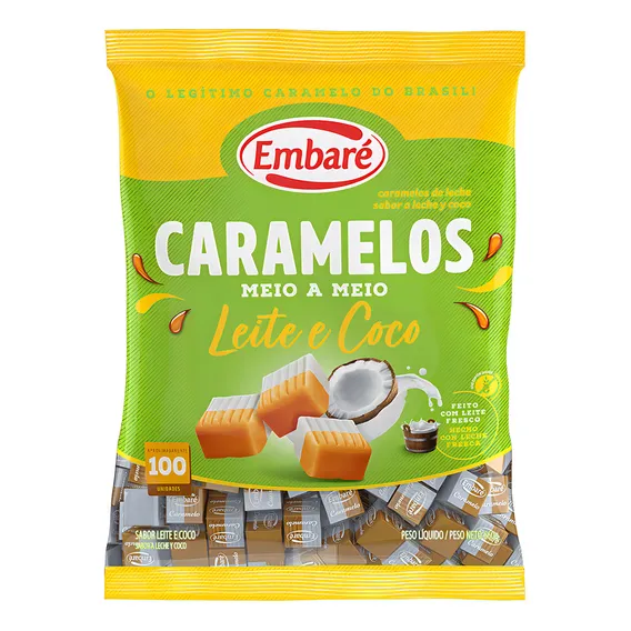 Bala Caramelos Leite E Coco 660gr - Embaré Foto 1