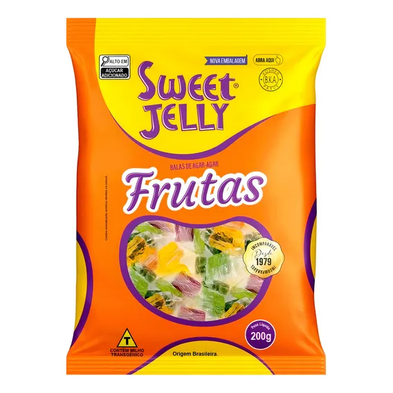 Bala de Algas Marinhas Jelly Frutas Sweet Pacote 200g Foto 1