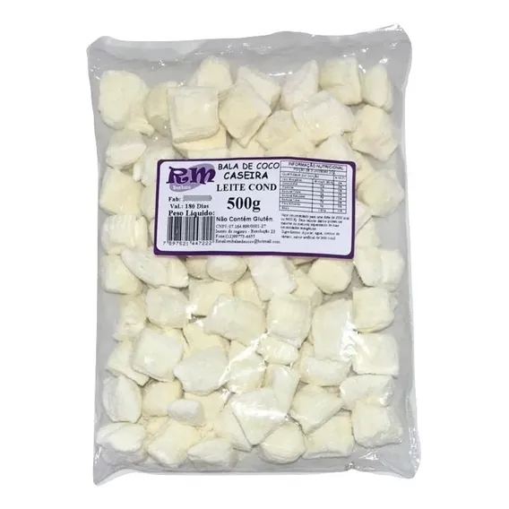 Bala De Coco Tipo Caseira P/ Festas 500gr - Rmbalas Foto 1