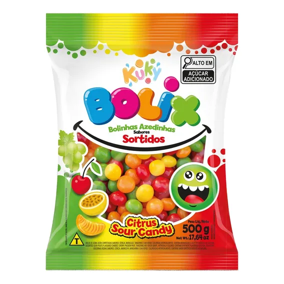 Bala De Goma Azedinha Bolix 500g - Kuky Escolha O Sabor Sabores Sortido Foto 1