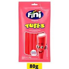 Bala Fini Tubes Regaliz Formato Tubinhos Goma De Gelatina Tubes Morango Foto mini 1