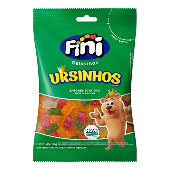 Bala Gelatina Fini Ursinhos Saco 90g Foto 1