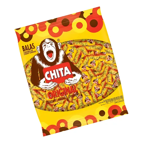 Bala Mastigável Chita abacaxi 500 g Foto 1