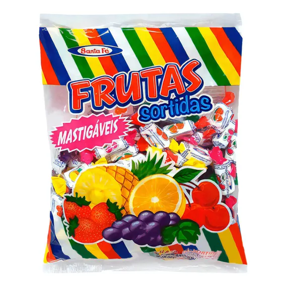 Bala Mastigável Frutas Sortidas Santa Fé 600g Foto 1
