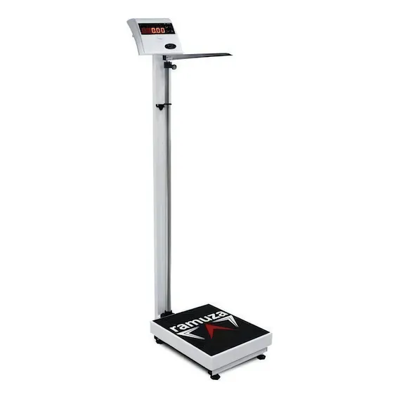 Balança Antropométrica Digital 200kg Led 35x35 Balança Hospitalar Ramuza Foto 1