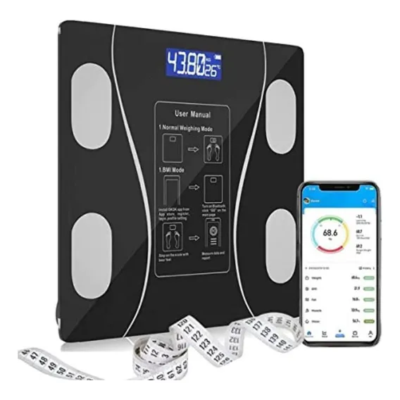 Balança Bioimpedância Balança Digital Corporal Bluetooth App Foto 1