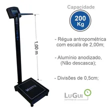 Balança Digital Academia 200kg 50g W200a Preta Welmy Inmetro Cor Preto Bivolt Foto mini 4