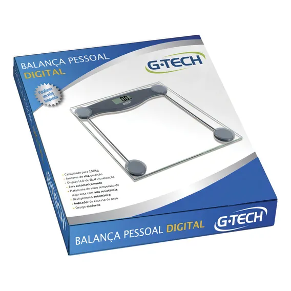 Balança Digital Banheiro Glass 10 G-tech 150kg Foto 1
