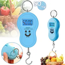 Balança Digital De Mão Mala Bagagem Pesa Até 50kg Portátil Gancho Foto  mini 1